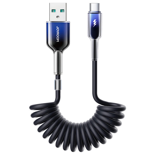 USB-A - USB-C Joyroom S-A43 Crystal -kaapeli, 60W, 1.5m, musta
