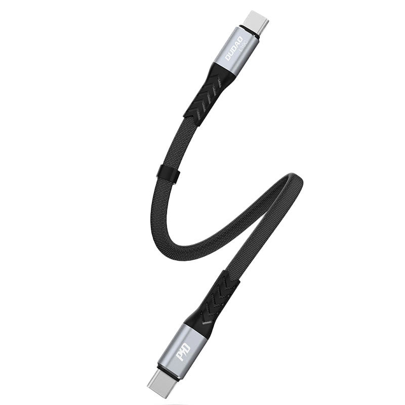 USB-C - USB-C Dudao L10C -data- ja latauskaapeli, 100W, 0.23m, Musta