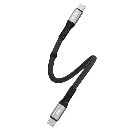 USB-C - USB-C Dudao L10C -data- ja latauskaapeli, 100W, 0.23m, Musta