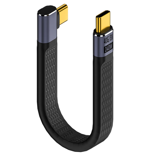 USB-C Data and Charging Cable - USB-C OEM Angled 8K Video Version 3, 240W, 0.15m, Black