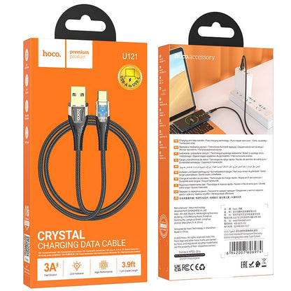 USB-A - USB-C HOCO U121 Data- ja Latauskaapeli, 18W, 1.2m, Musta