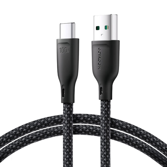 USB-A - USB-C Joyroom Multi-Color S-A34 -data- ja latauskaapeli, 100W, 1m, Musta