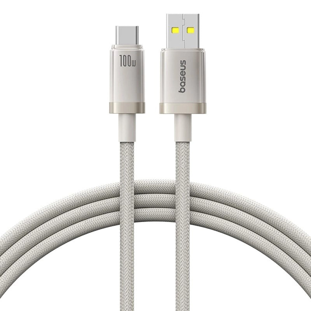 USB-A - USB-C Baseus Titanium -data- ja latauskaapeli, 100W, 2m, Hopea P10378102G21-02