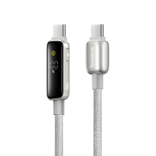 USB-C - USB-C Baseus Vipow Display -data- ja latauskaapeli, 100W, 1m, Harmaa P10381802851-00