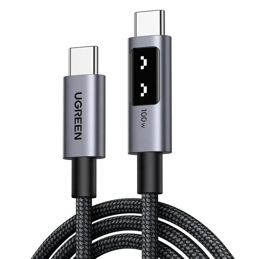 USB-C - USB-C UGREEN L509 Data- ja latauskaapeli, 100W, 2m, Harmaa