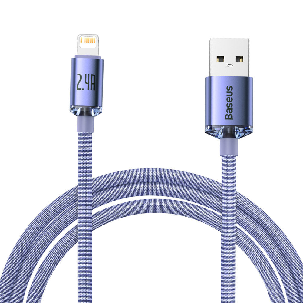 USB-A - Lightning Baseus Crystal Shine Series -kaapeli, 18W, 2m, Violetti CAJY000105