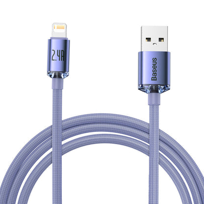 USB-A - Lightning Baseus Crystal Shine Series -kaapeli, 18W, 2m, Violetti CAJY000105
