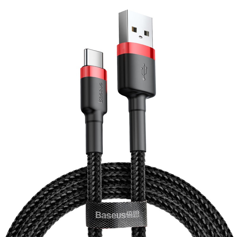 USB-A - USB-C Baseus Cafule -data- ja latauskaapeli, 18W, 3m, Punainen CATKLF-U91