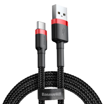 USB-A - USB-C Baseus Cafule -data- ja latauskaapeli, 18W, 3m, Punainen CATKLF-U91