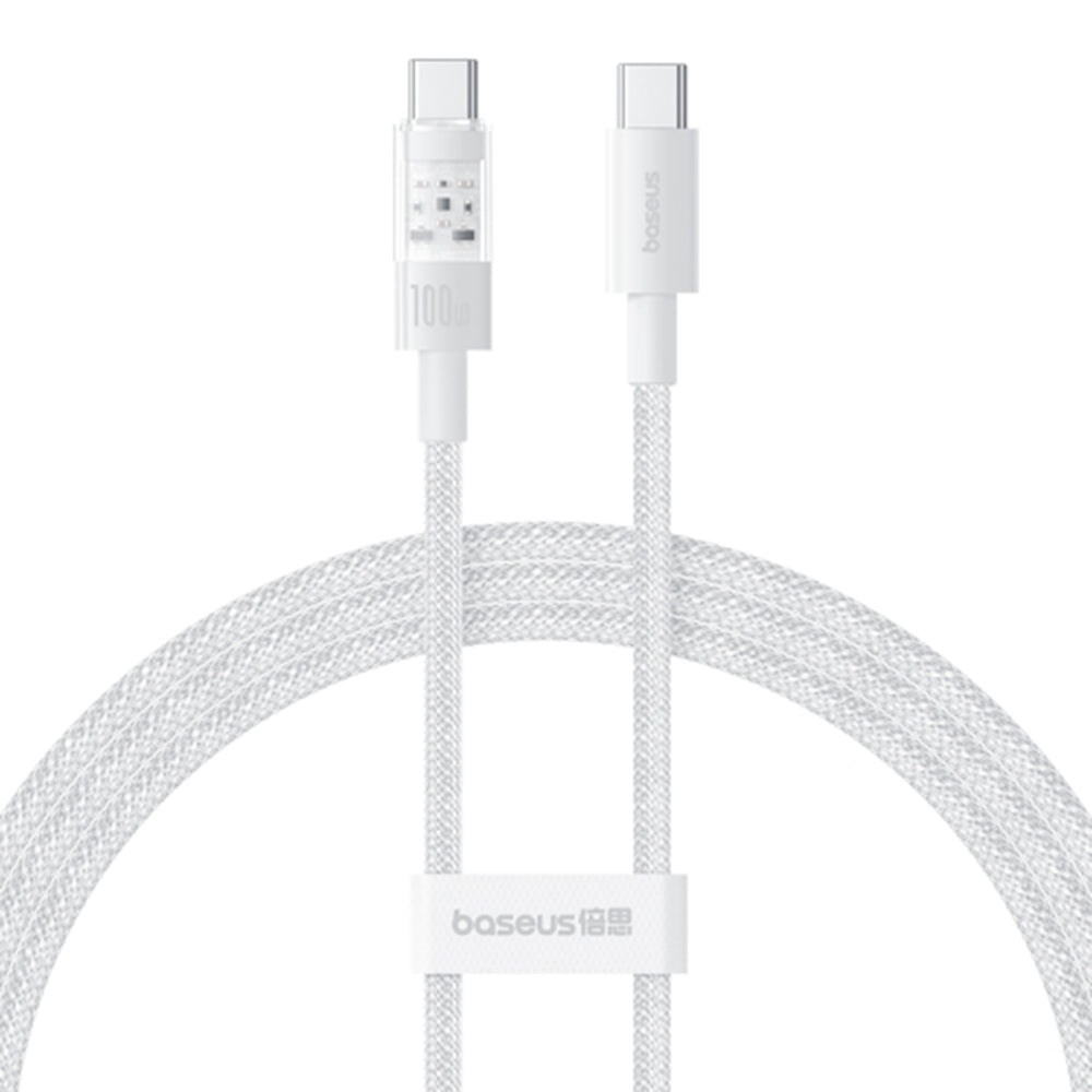 USB-C - USB-C Baseus Gem -data- ja latauskaapeli, 100W, 2m, Valkoinen P10373000211-01