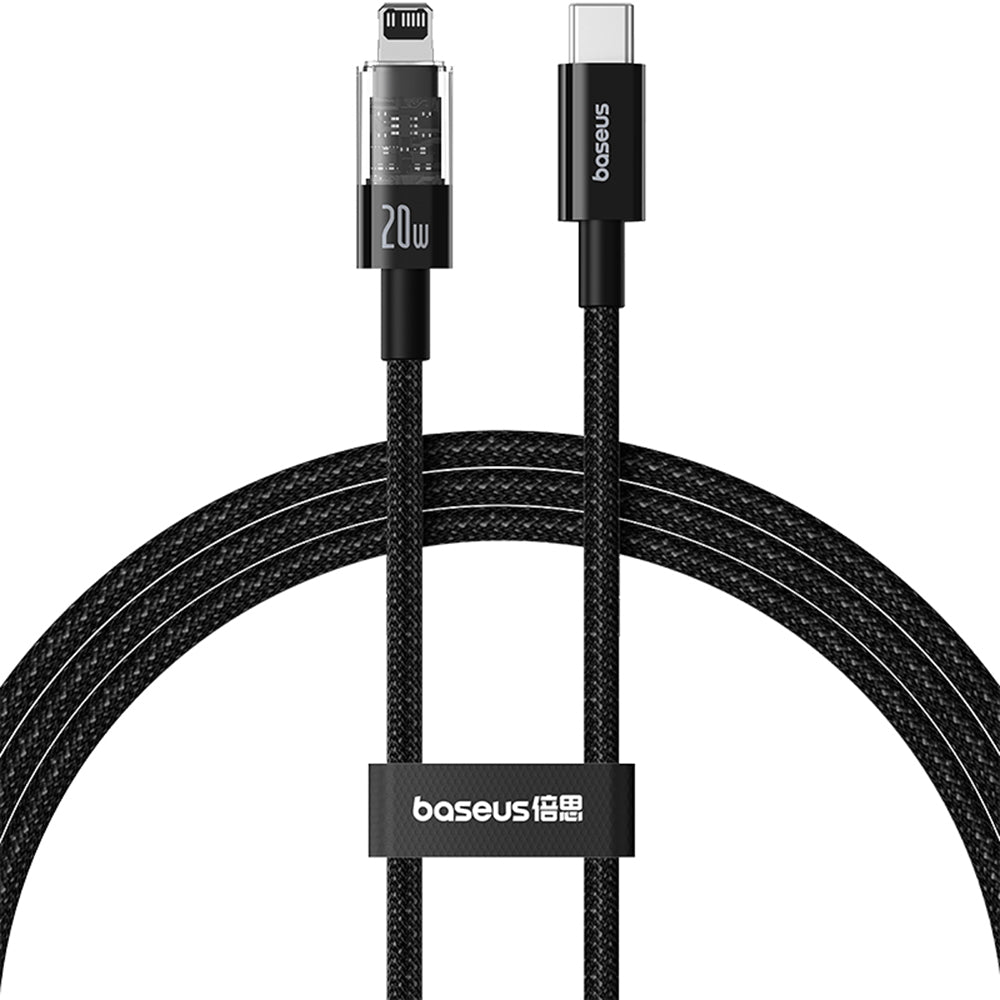 USB-C - Lightning Baseus Gem -data- ja latauskaapeli, 20W, 1m, Musta P10373001111-00