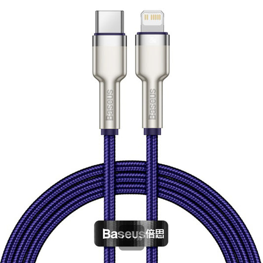 USB-C - Lightning Baseus Cafule Metal Series -data- ja latauskaapeli, 20W, 1m, Violetti CATLJK-A05