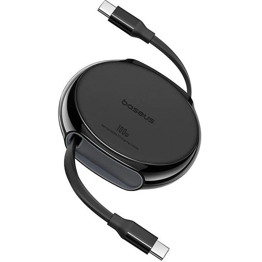 USB-C - USB-C Baseus Pathfinder Retractable -data- ja latauskaapeli, 100W, 1m, Musta P10368400111-00