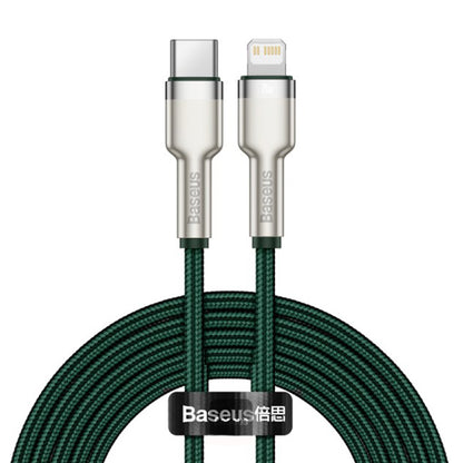 USB-C - Lightning Baseus Cafule Metal Series -data- ja latauskaapeli, 20W, 2m, Vihreä CATLJK-B06