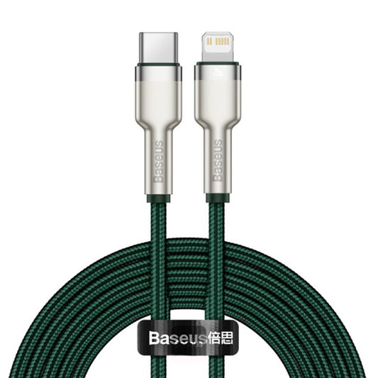 USB-C - Lightning Baseus Cafule Metal Series -data- ja latauskaapeli, 20W, 2m, Vihreä CATLJK-B06