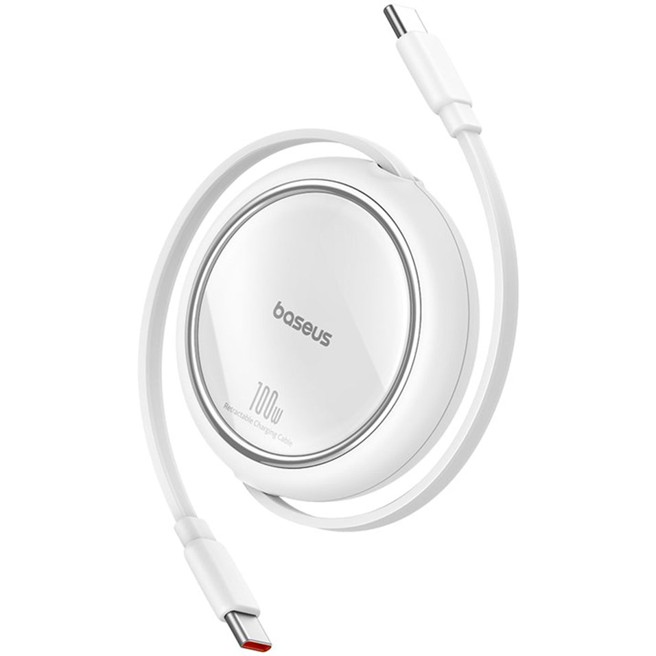 USB-C - USB-C Baseus Free2Draw Mini Retractable -data- ja latauskaapeli, 100W, 1m, Valkoinen P10364500211-00