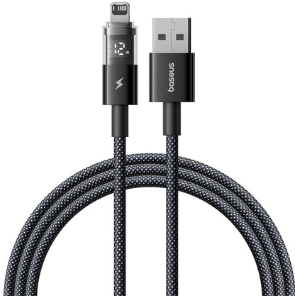 Baseus Display 2 USB-A - Lightning -data- ja latauskaapeli, 18W, 1m, Musta P10382700121-00