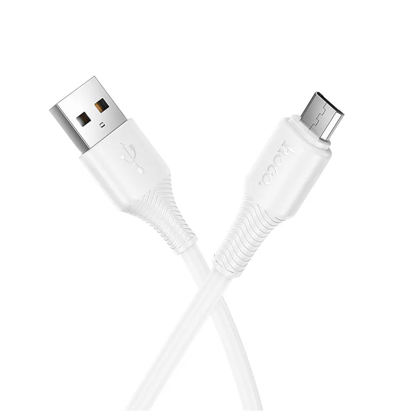 USB-A - microUSB HOCO X120 -kaapeli, 18W, 1m, Valkoinen