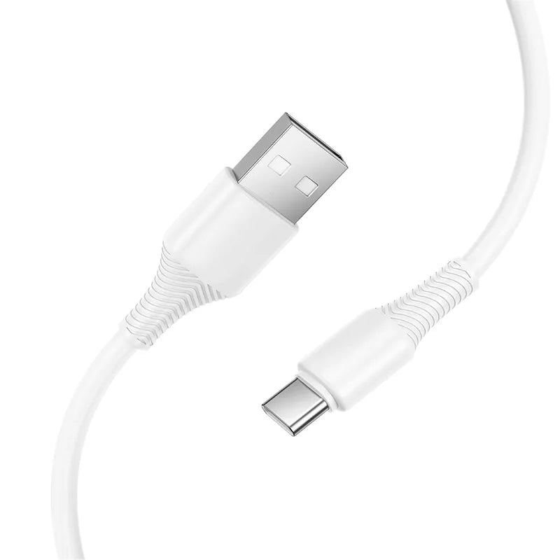 USB-A - USB-C HOCO X120 Data- ja Latauskaapeli, 60W, 1m, Valkoinen