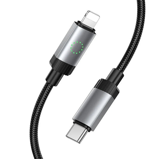 USB-C - Lightning Tietojen ja latauksen kaapeli HOCO X117, 27W, 1m, Musta