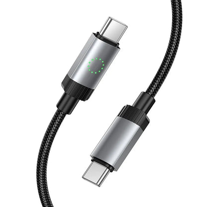 USB-C - USB-C HOCO X117 Data- ja latauskaapeli, 60W, 1m, Musta