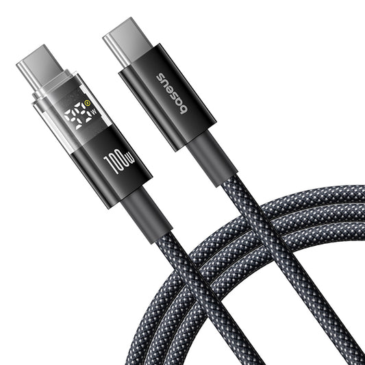 USB-C - USB-C Baseus Display 2 -data- ja latauskaapeli, 100W, 1m, Musta P10382702121-00
