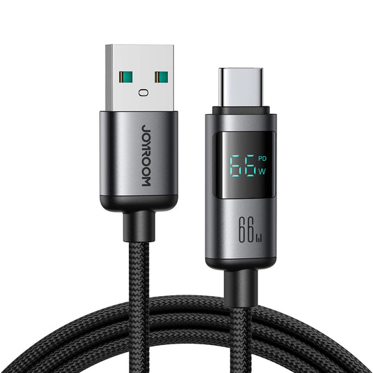 USB-A - USB-C Joyroom S-A16 Pro Prism Display -kaapeli, 66W, 1.2m, Musta