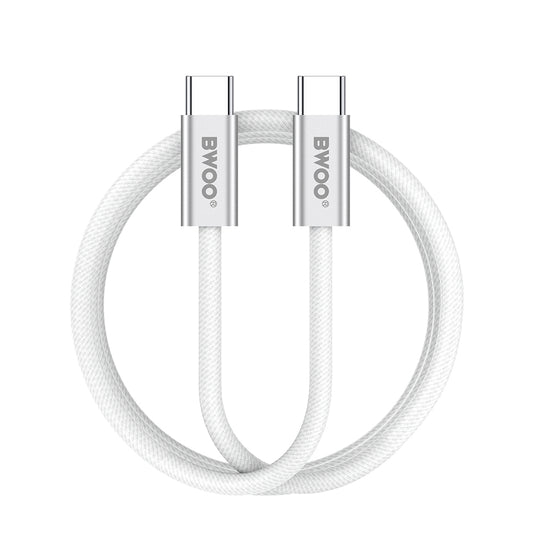 USB-C - USB-C -kaapeli ja lataus BWOO BO-X317C, 240W, 1m, Valkoinen