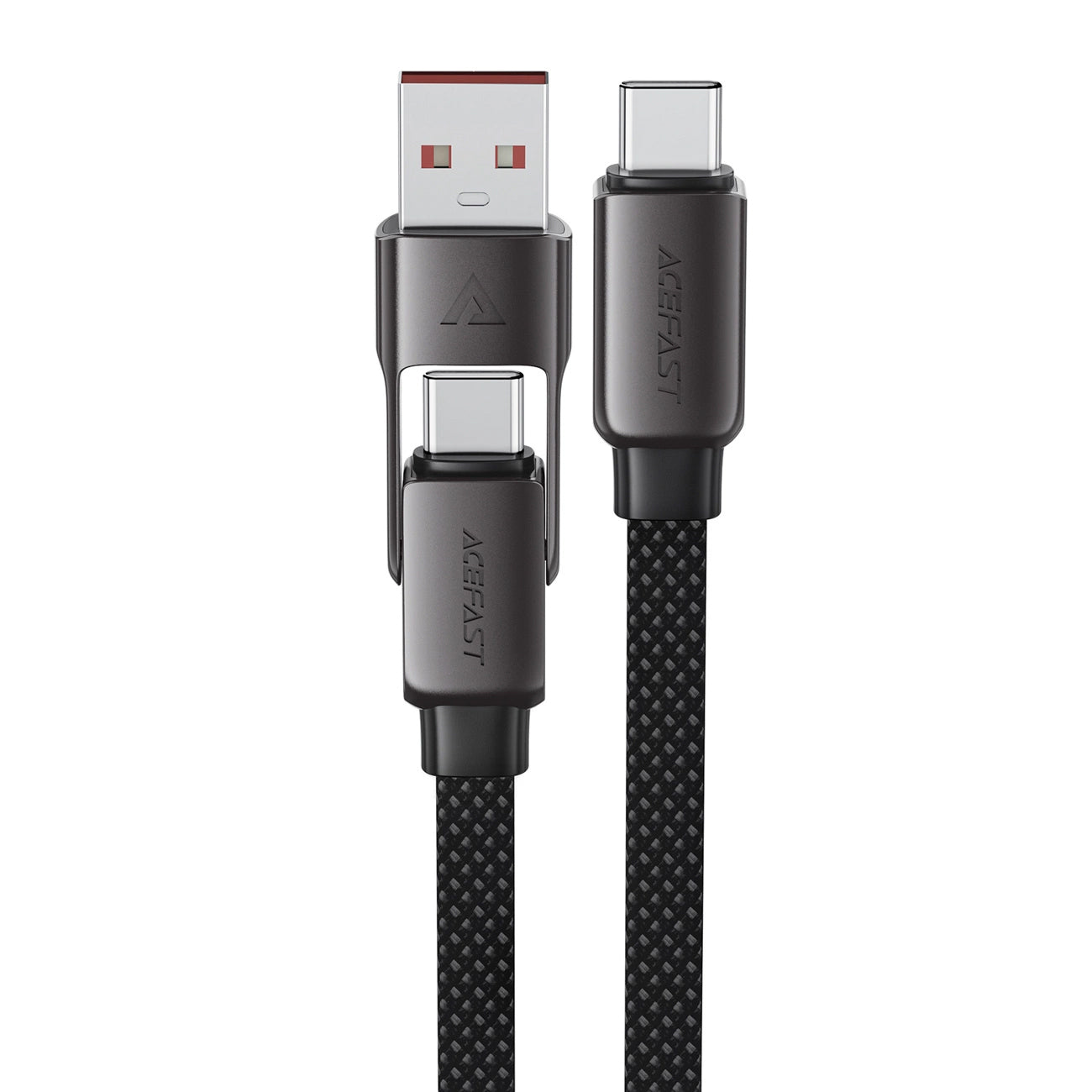USB-C - USB-A / USB-C Acefast C13-05 -kaapeli, 60W, 0.2m, Musta