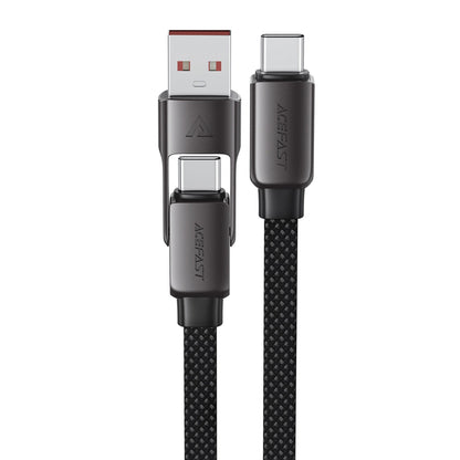 USB-C - USB-A / USB-C Acefast C13-05 -kaapeli, 60W, 0.2m, Musta