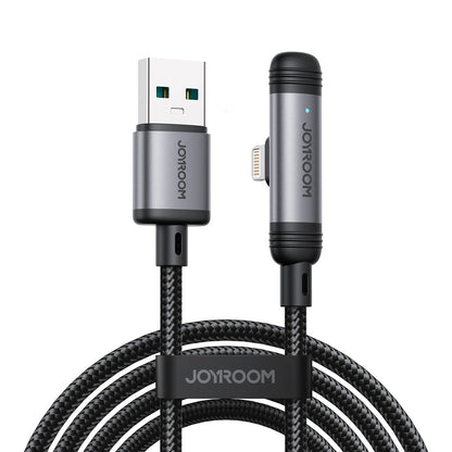 USB-A - Lightning Joyroom S-A56 EnjoyX Angled -data- ja latauskaapeli, 18W, 1.2m, Musta