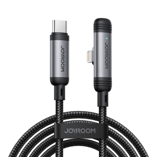 USB-C - Lightning Joyroom S-A56 EnjoyX Angled -data- ja latauskaapeli, 30W, 1.2m, Musta