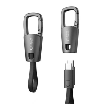USB-C - USB-C Tech-Protect Ultraboost DNA -avainnippu, 60W, 0.17m, Harmaa