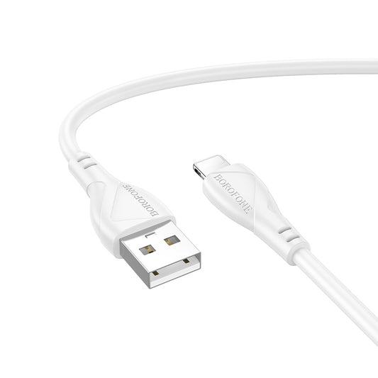 USB-A - Lightning Borofone BX121 Energy -data- ja latauskaapeli, 18W, 1m, Valkoinen