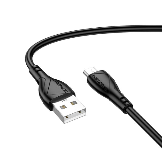 USB-A - microUSB-lataus- ja tiedonsiirtokaapeli Borofone BX121 Energy, 18W, 1m, Musta