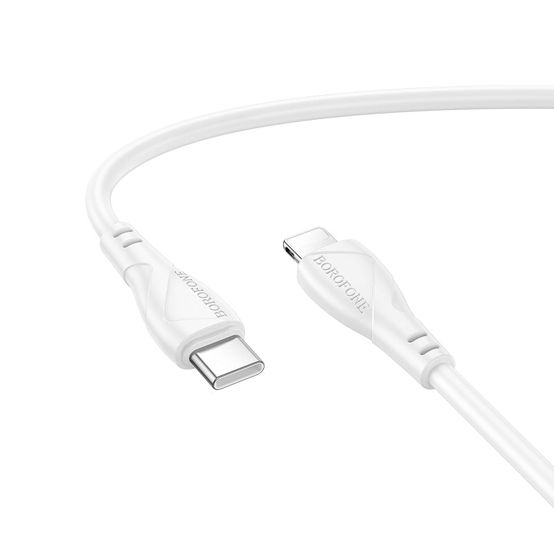 USB-C - USB-C Borofone BX121 Energy -kaapeli, 60W, 1m, Valkoinen