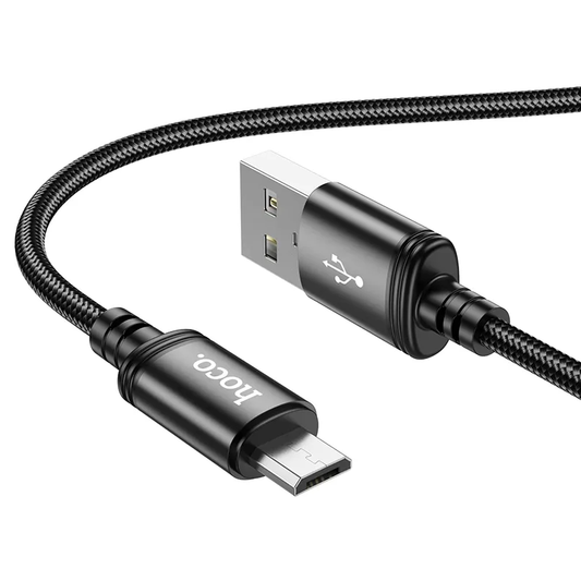 USB-A - microUSB HOCO X89 -lataus- ja tiedonsiirtokaapeli, 18W, 1m, Musta