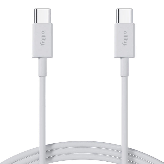 USB-C - USB-C Allity -data- ja latauskaapeli. AUC-03, 100W, 1m, Valkoinen