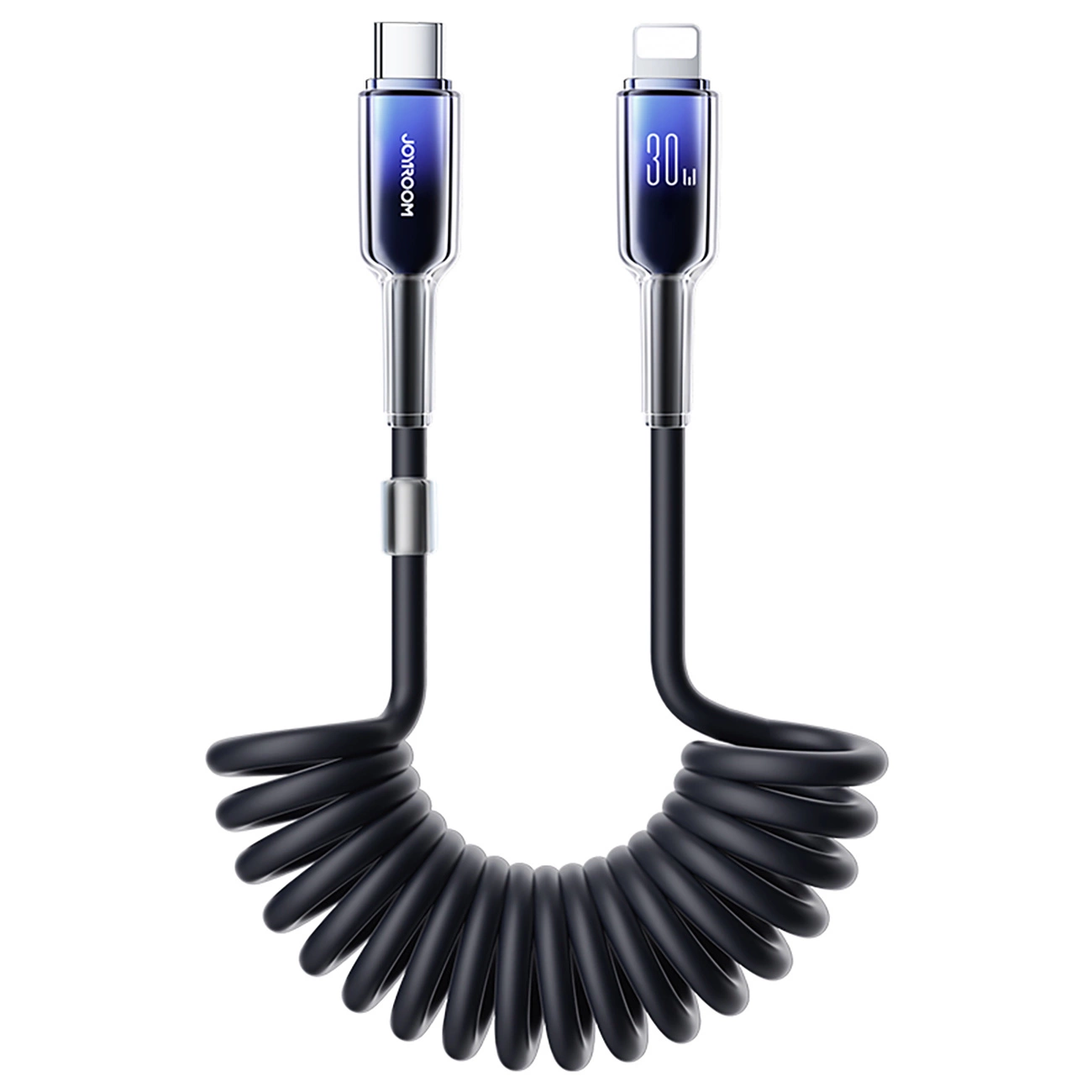 USB-C - Lightning Joyroom S-A43 Crystal -kaapeli, 30W, 1.5m, Musta