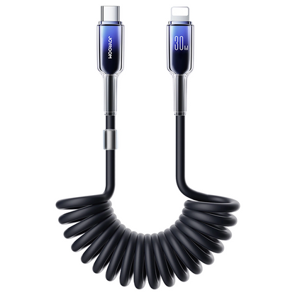 USB-C - Lightning Joyroom S-A43 Crystal -kaapeli, 30W, 1.5m, Musta