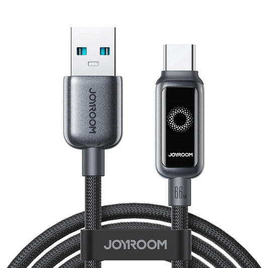 USB-A - USB-C Joyroom S-A55 StarFlight Display -kaapeli, 66W, 1.2m, Musta