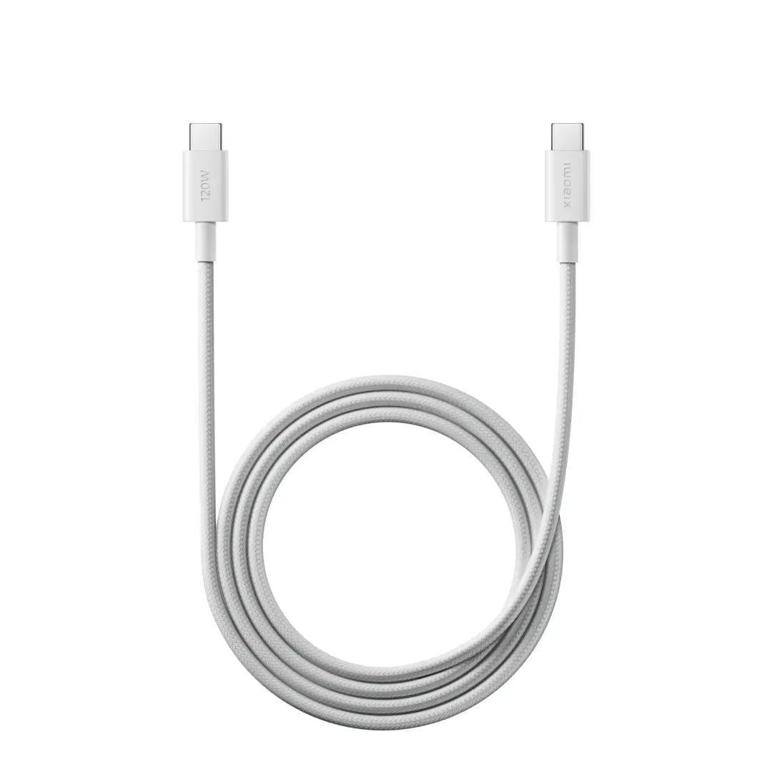 USB-C - USB-C Xiaomi Data- ja Latauskaapeli, 120W, 1m, Valkoinen BHR087KGL