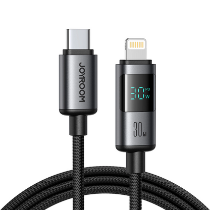 USB-C - Lightning Joyroom S-A16 Pro Prism Display -kaapeli, 30W, 1.2m, Musta