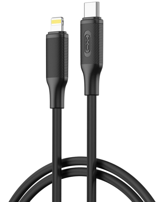 USB-C - Lightning -lataus- ja tiedonsiirtokaapeli XO Design NB-Q265A, 27W, 1m, Musta