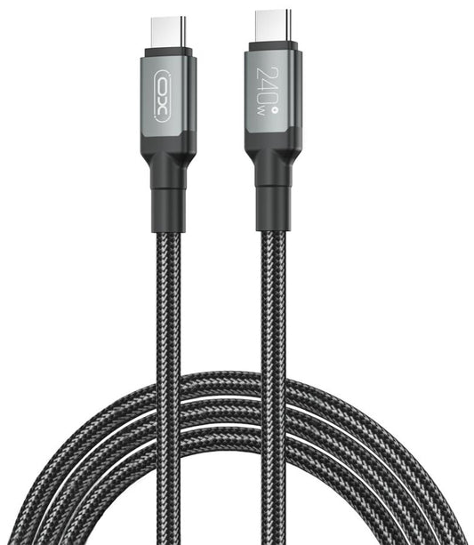 USB-C - USB-C -data- ja latauskaapeli XO Design NB-Q264B, 240W, 2m, Musta