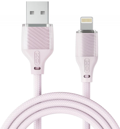 USB-A - Lightning XO Design NB291 Data- ja Latauskaapeli, 18W, 1m, Vaaleanpunainen
