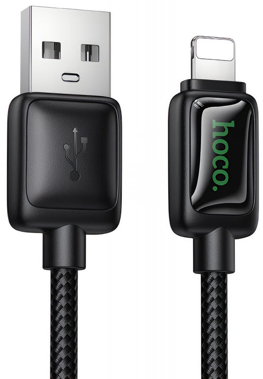 USB-A - Lightning HOCO U146 -data- ja latauskaapeli, 12W, 1.2m, Musta