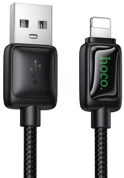 USB-A - Lightning HOCO U146 -data- ja latauskaapeli, 12W, 1.2m, Musta
