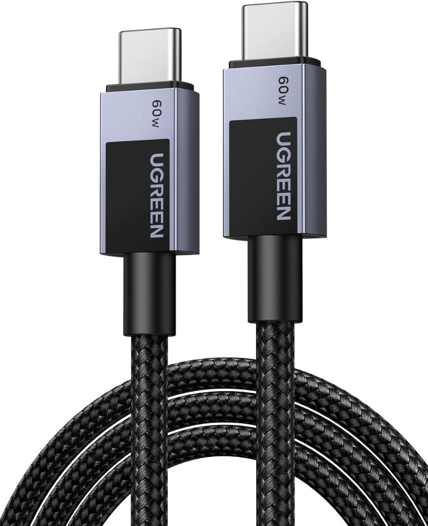 USB-C - USB-C UGREEN L524 -data- ja latauskaapeli, 60W, 2m, Harmaa