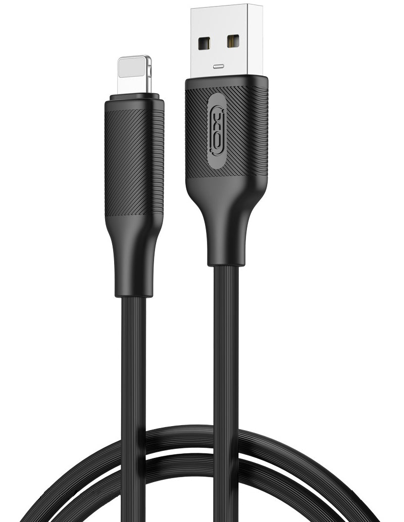 USB-A - Lightning XO Design NB265 -data- ja latauskaapeli, 18W, 1m, Musta